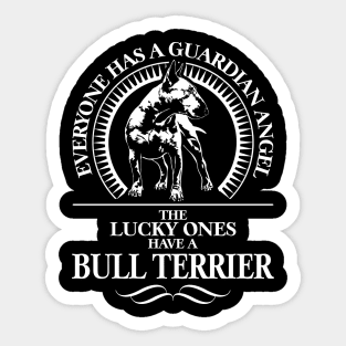 English Bull Terrier Guardian Angel dog sayings Sticker
